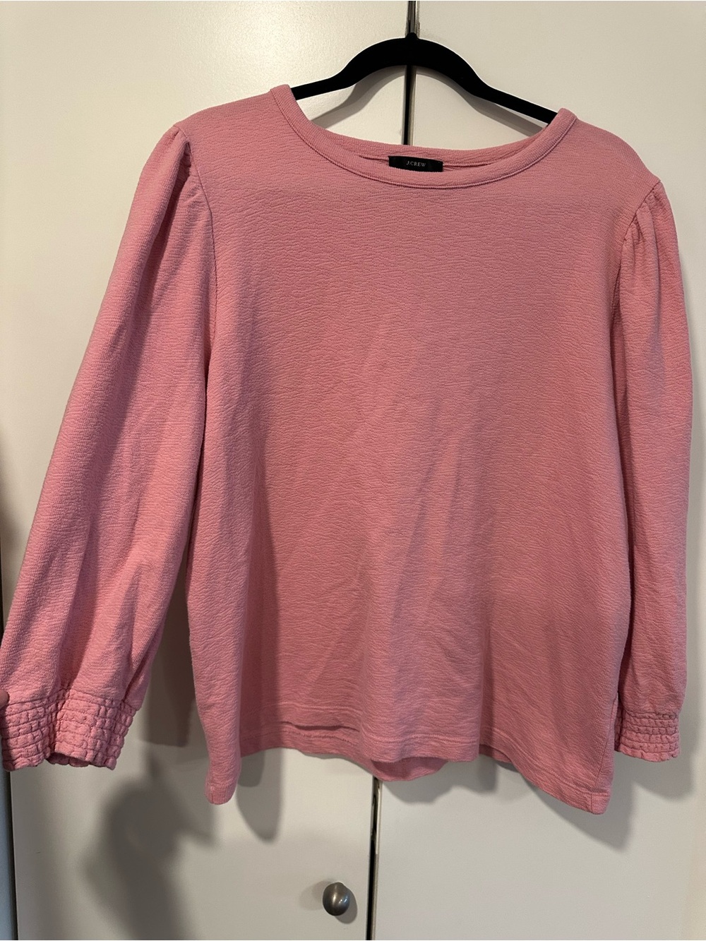 J. Crew Pink Ribbed Knit Long Sleeve Top
